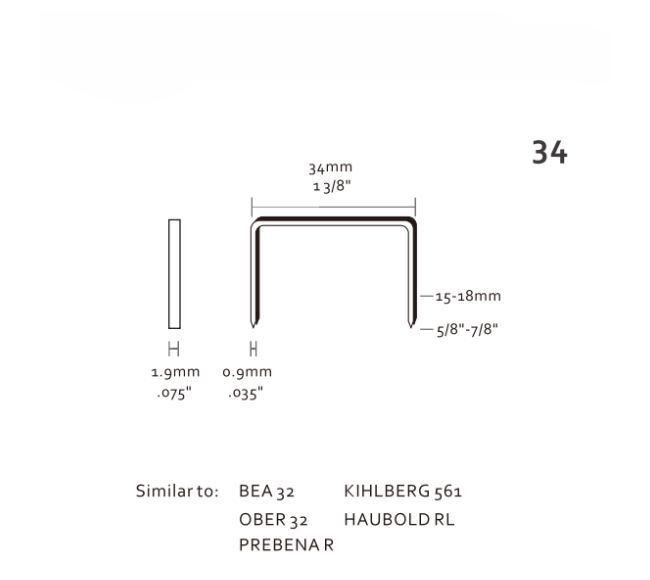 16.5GA 1 3/8'' Crown Carton Closing Staples
