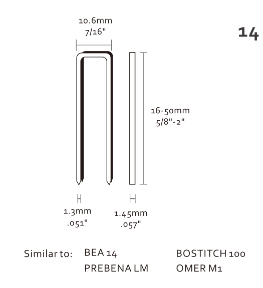 7/16'' Crown Medium Wire Staples
