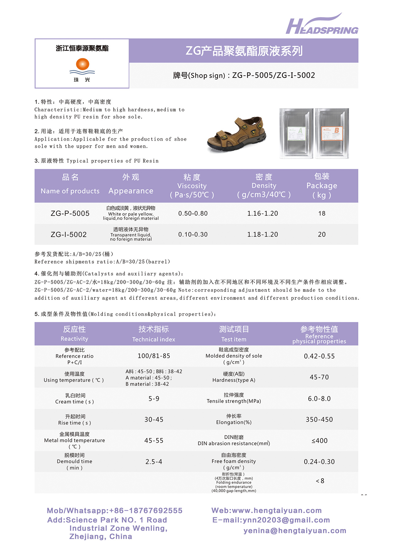 ZT产品聚氨酯原液系列