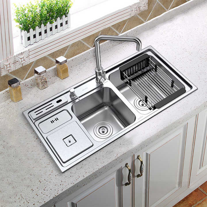LS9143 bak cuci dapur stainless steel, mangkuk ganda sri world 2020