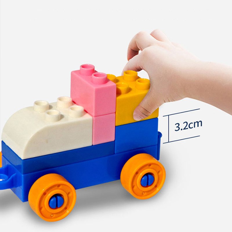 Puzzle blok kayu montessori anak-anak DIY TK batu bata plastik bayi dalam ruangan blok bangunan mainan pendidikan