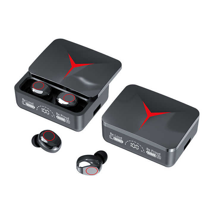 M90 TWS Headset Bluetooth nirkabel, tampilan LED headphone earphone Gaming earbud dengan mikrofon audifonos gamer