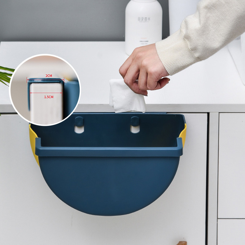 Tempat sampah gantung kecil lemari dapur pintu dapat dilipat Mini lipat tempat sampah kabinet pintu dapur laci kamar tidur kamar asrama
