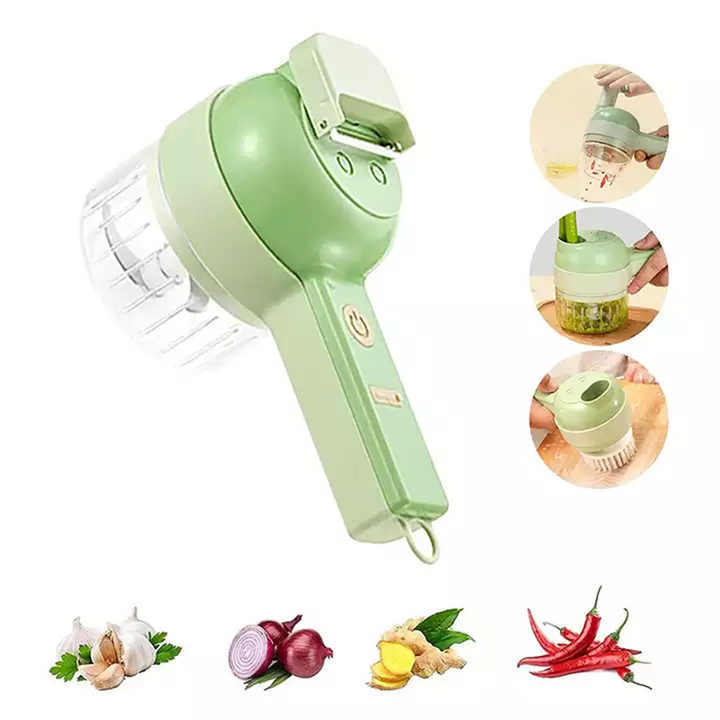 Smart gadgets Electric slicer KITCHEN Chopper Hand held Food Processor Portable 4 in 1 Handheld Electric vegetable CUTTER set