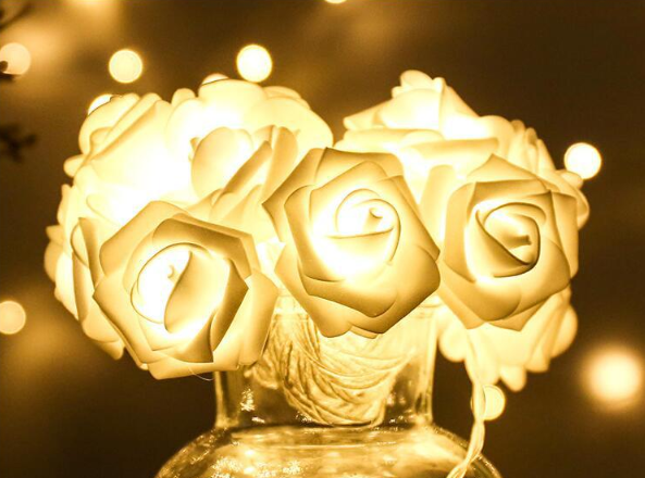 ที่ขายดีที่สุดพรรคโปรดปรานแต่งงานวาเลนไทน์ตกแต่งดอกกุหลาบแบตเตอรี่ /usb ไฟ LED เชือก