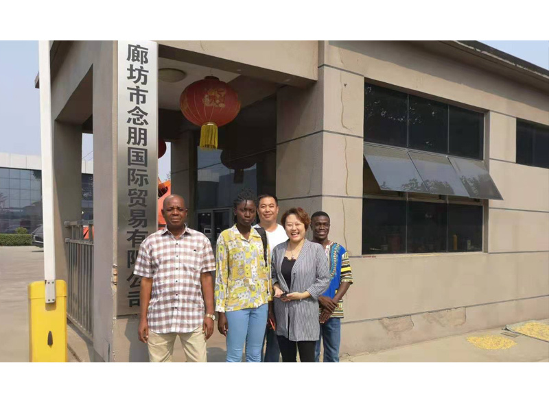 The customer had a group photo taken