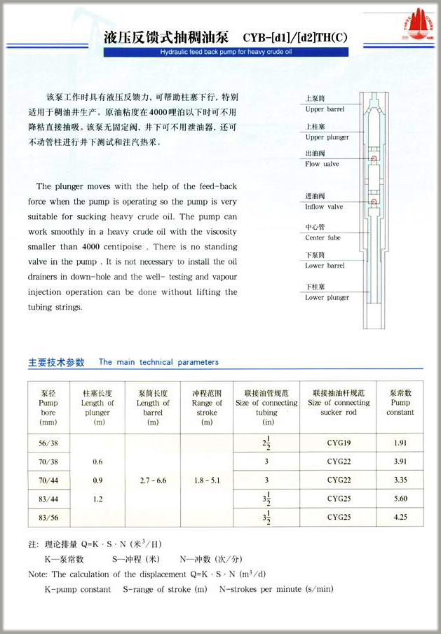 液壓反饋式抽稠油泵