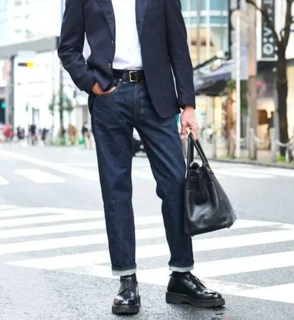 How to wear "suit + jeans" more efficiently?