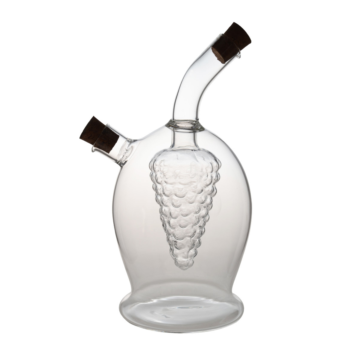 HY1305 100/300ML 2 in 1 Grape Design Borosilicate Glass Oil & Vinegar Bottle