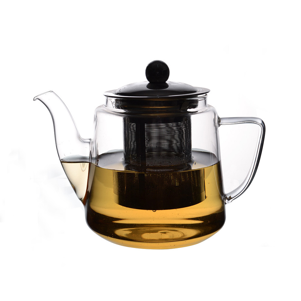 HY1586-450ML Glass Teapot with Stainless Steel Infuser and Lid