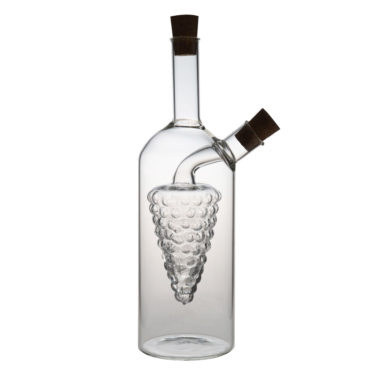 HY1301 100/300ML 2 in 1 Grape Design Borosilicate Glass Oil & Vinegar Bottle