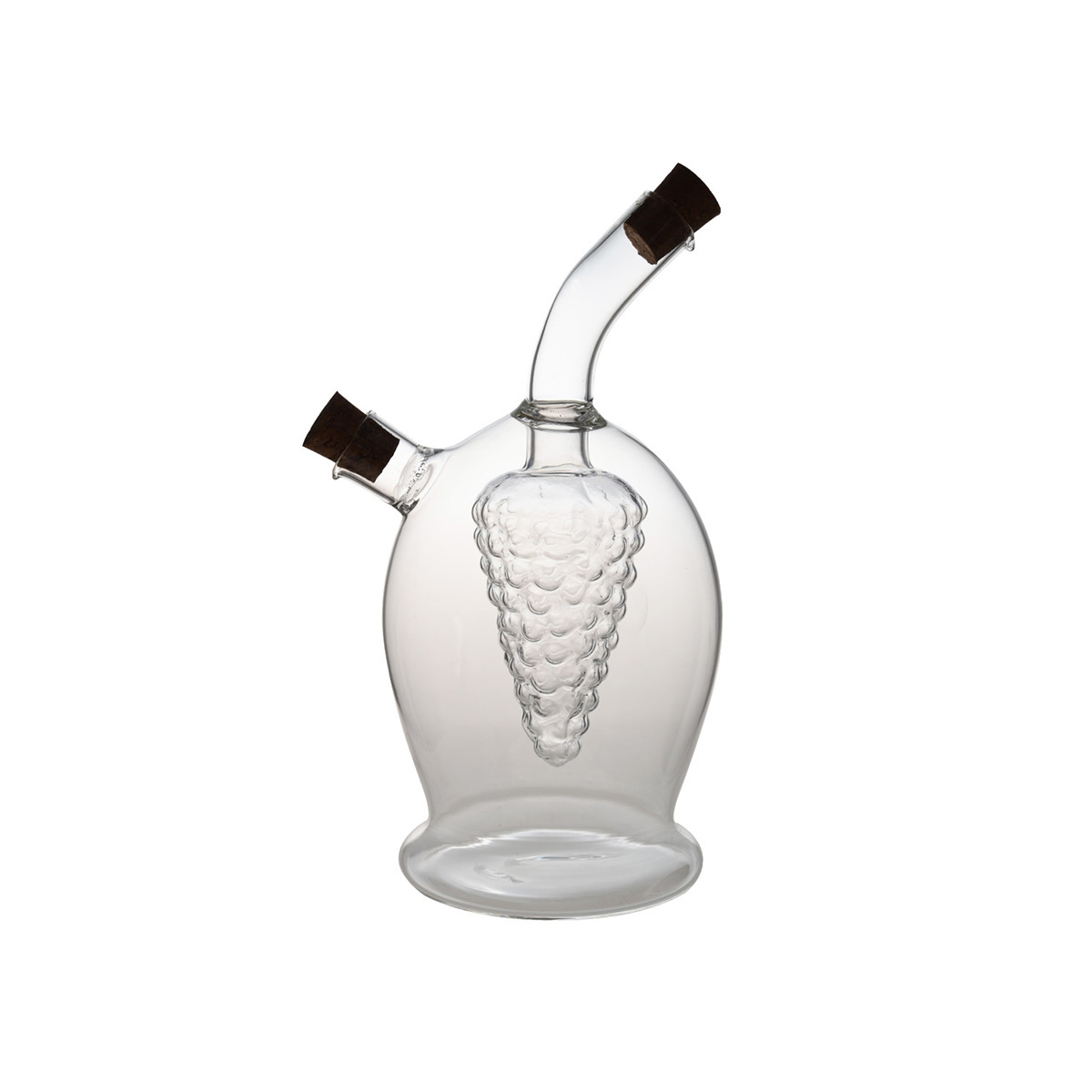HY1305 100/300ML 2 in 1 Grape Design Borosilicate Glass Oil & Vinegar Bottle