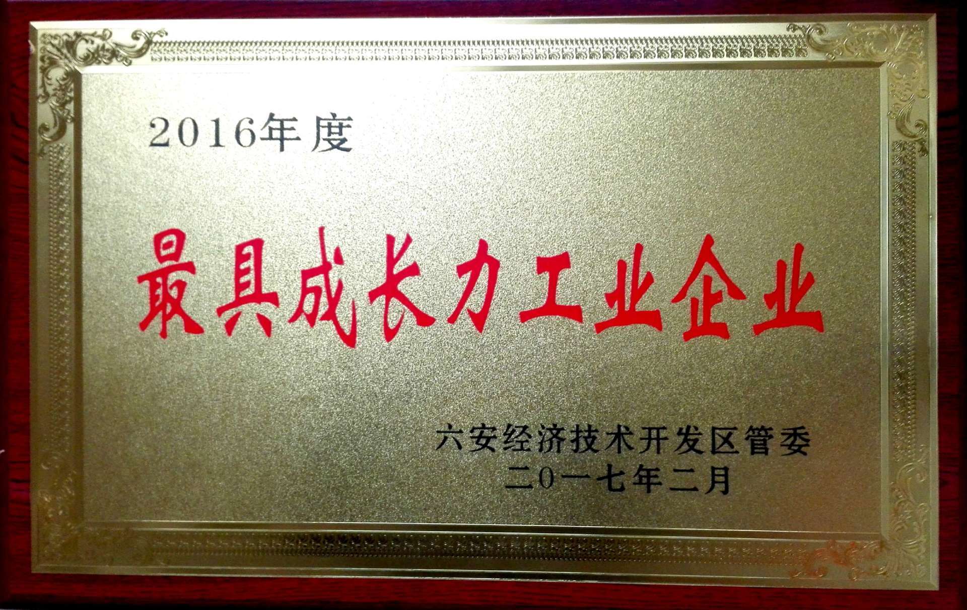 2016年最具成長(zhǎng)力工業(yè)企業(yè)