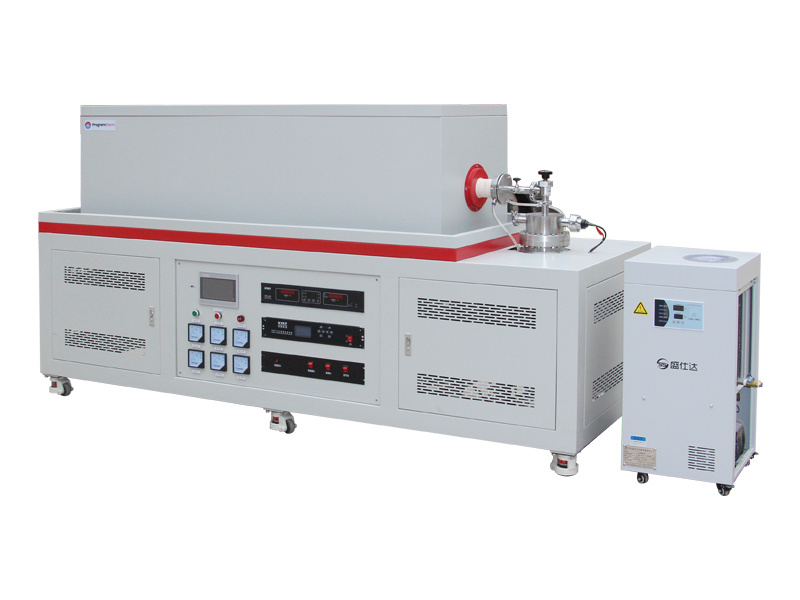 1700C CVD 3-zone Vacuum Tube Furnace with MFC Gas Mixer and Molecular Pump Unit