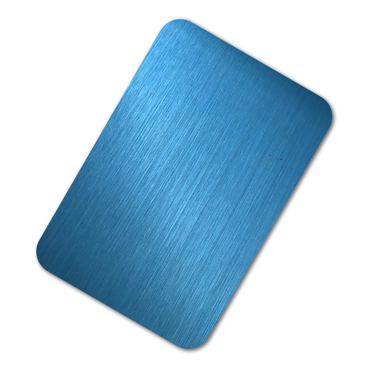 Sapphire blue hairline stainless steel sheet
