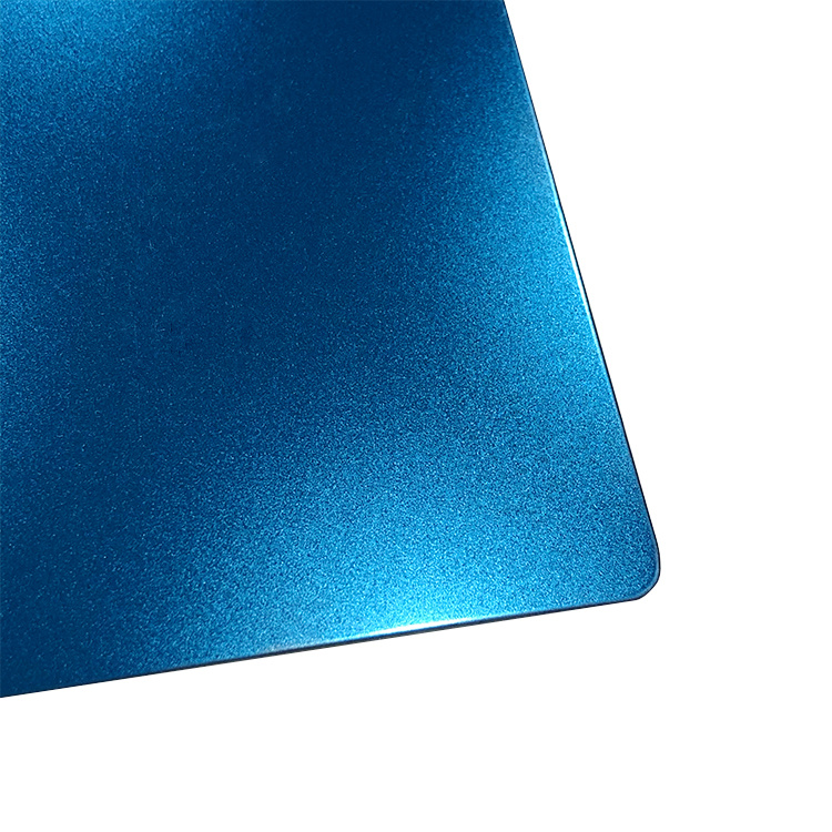 Sapphire blue sandblasted stainless steel sheet