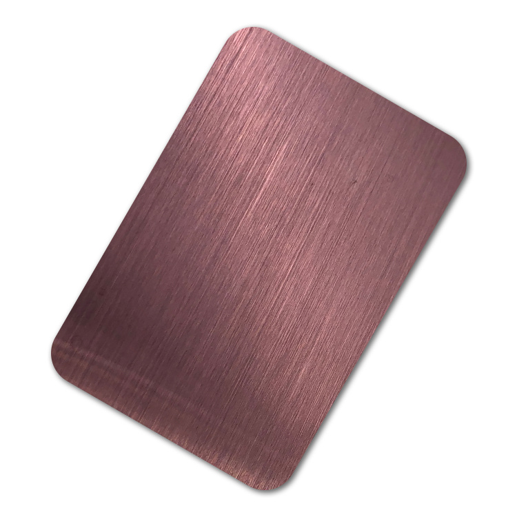 Purple gold hairline stainless steel sheet
