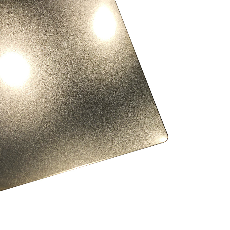 Pale gold sandblasted stainless steel sheet