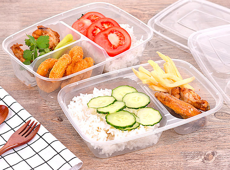 Three-compartment lunch box