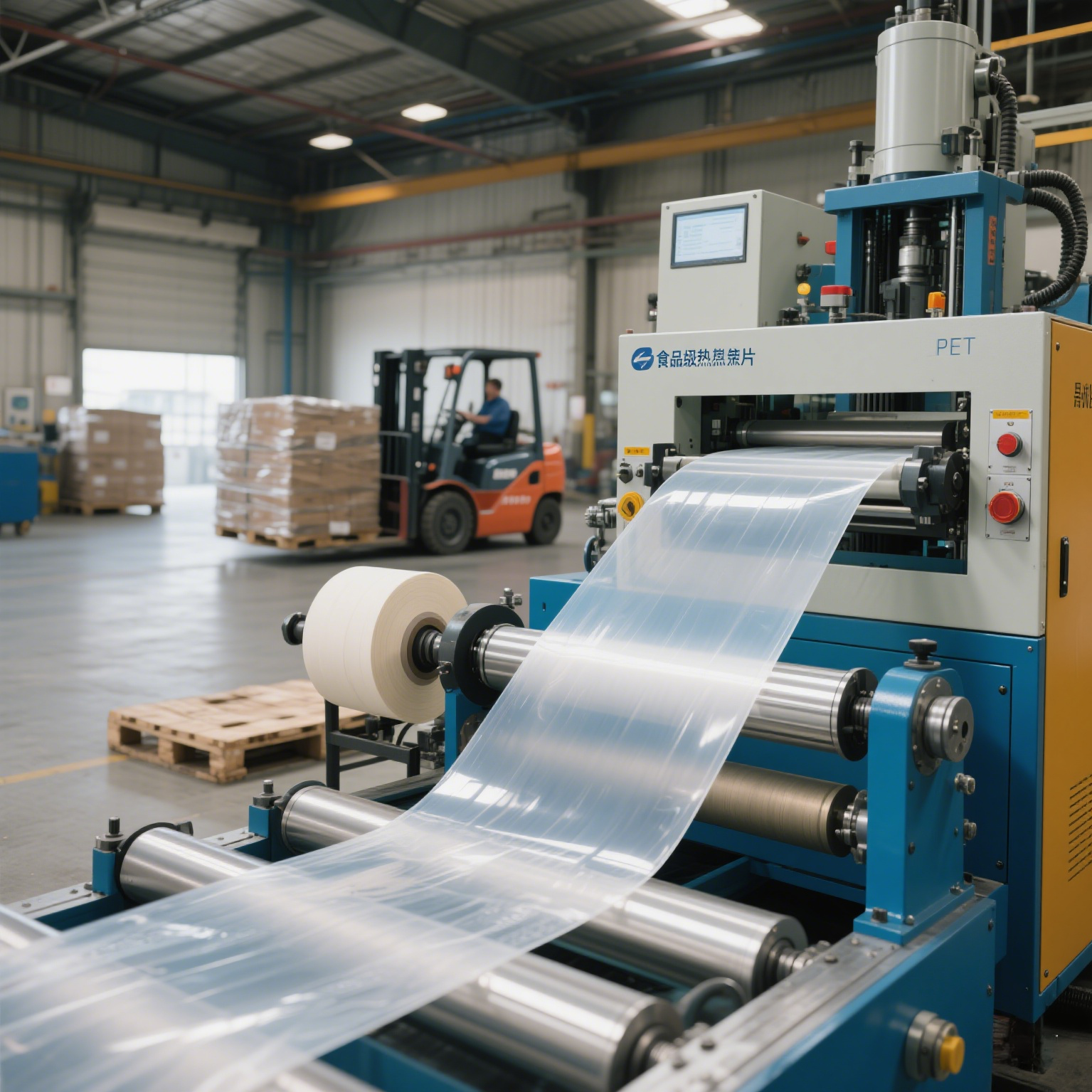 Food-grade PET thermoforming sheet extruder