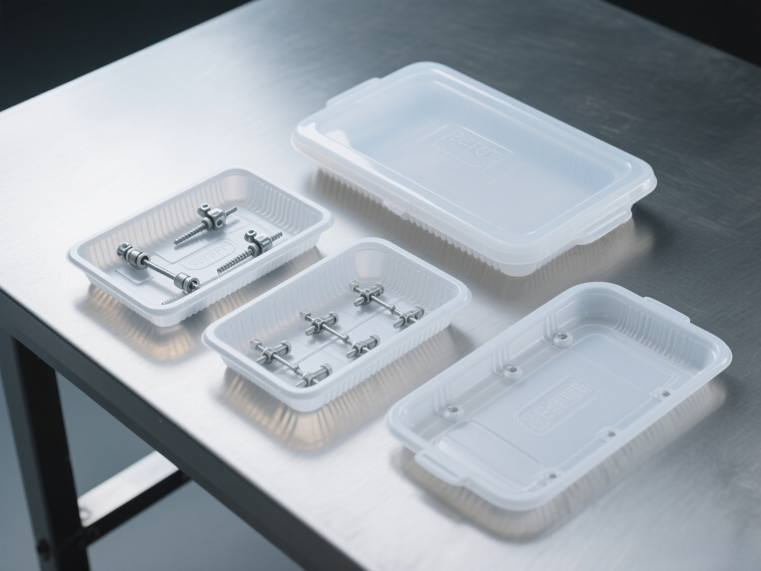 Medical double-barrier tray