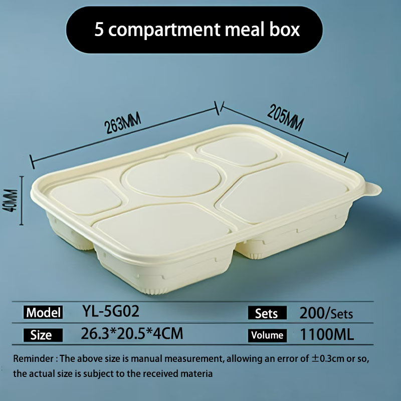 5G02 5 Compartment Meal Box