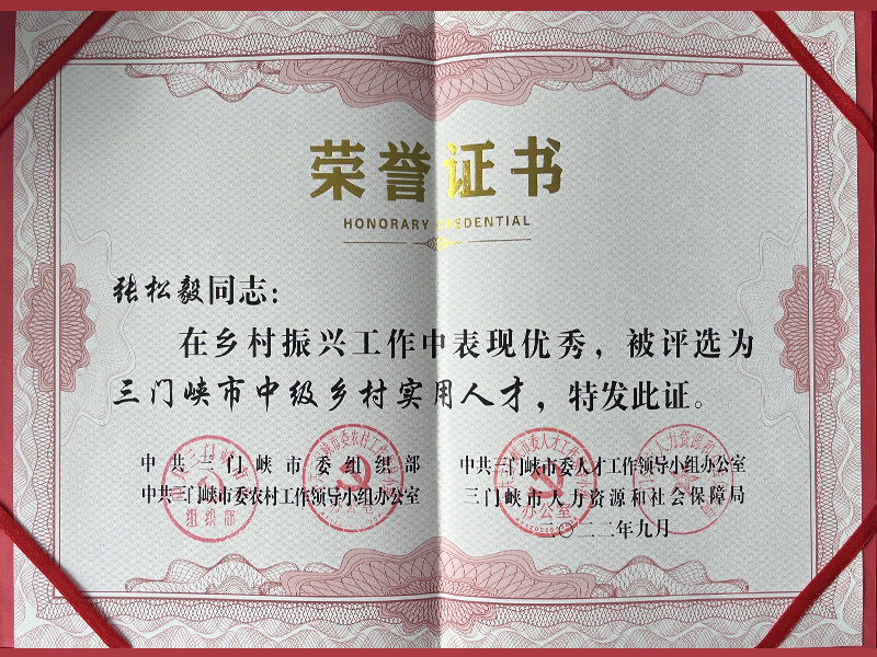 榮譽(yù)證書