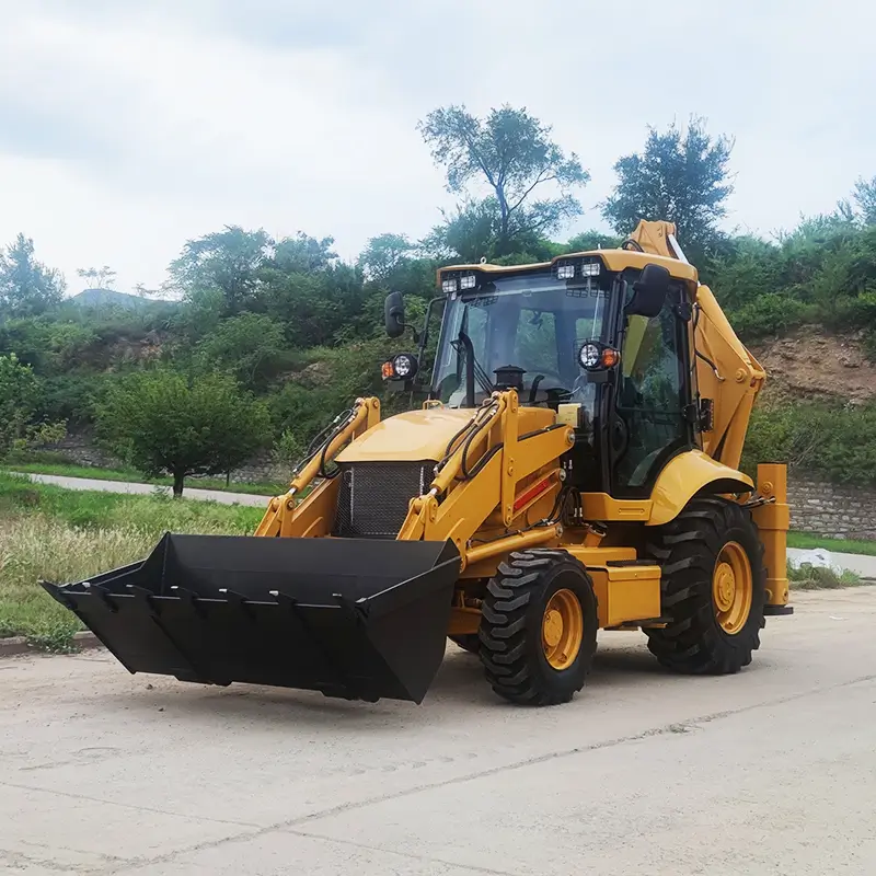 The main structural features and advanced technology used in the YINGJU388-II backhoe loader