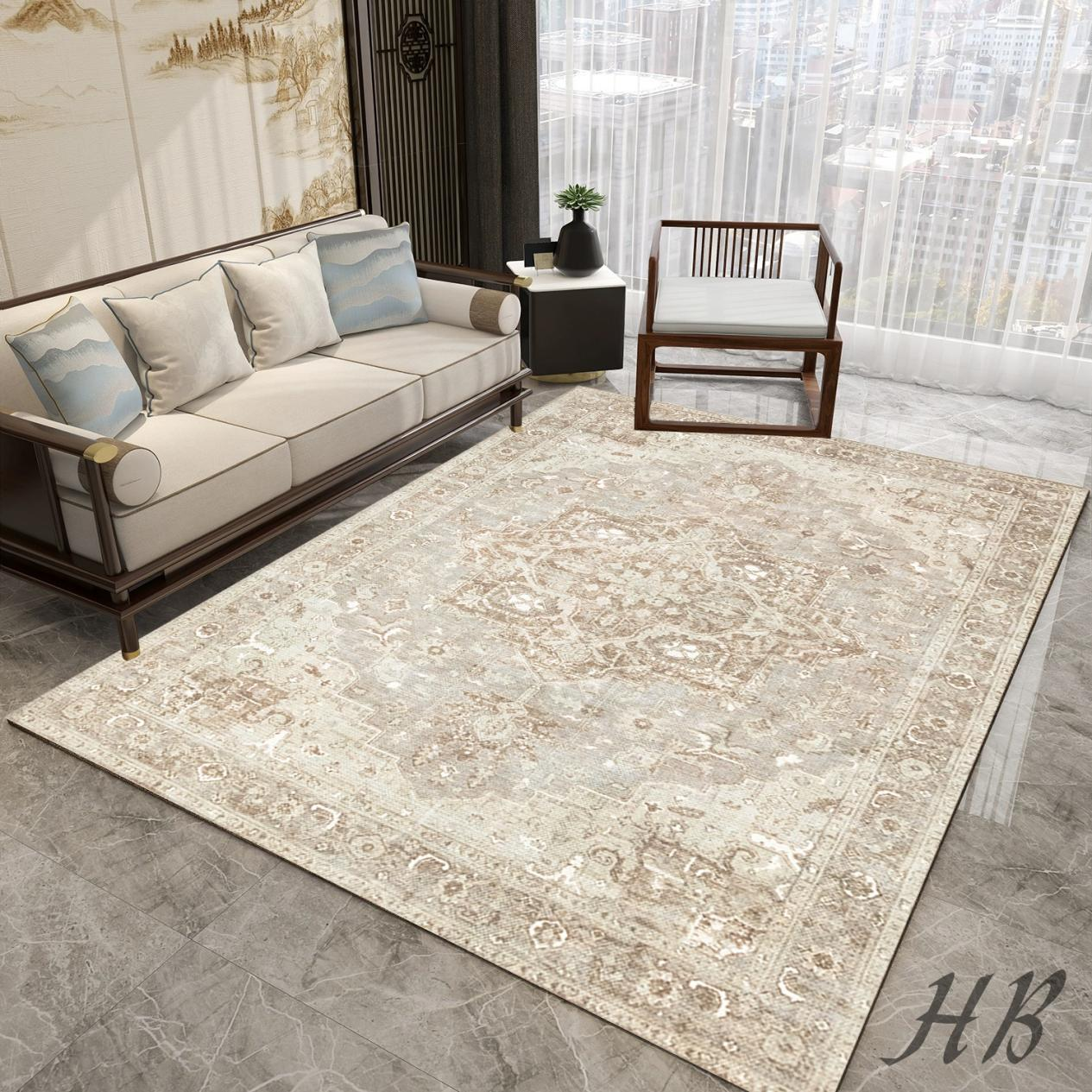 Italian Retro Living Room Thickened Floor Mat High-Grade Carpet Italian Retro Living Room Thickened Floor Mat High-Grade Carpet