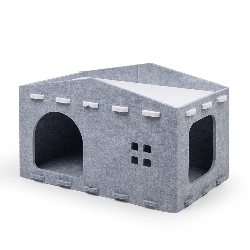 European Style  Indoor Felt Cat Cave Beds House Folded and Enclosed Bed