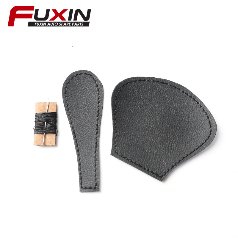 black leather gear shift knob cover black with needle and thread for Lada Granta I