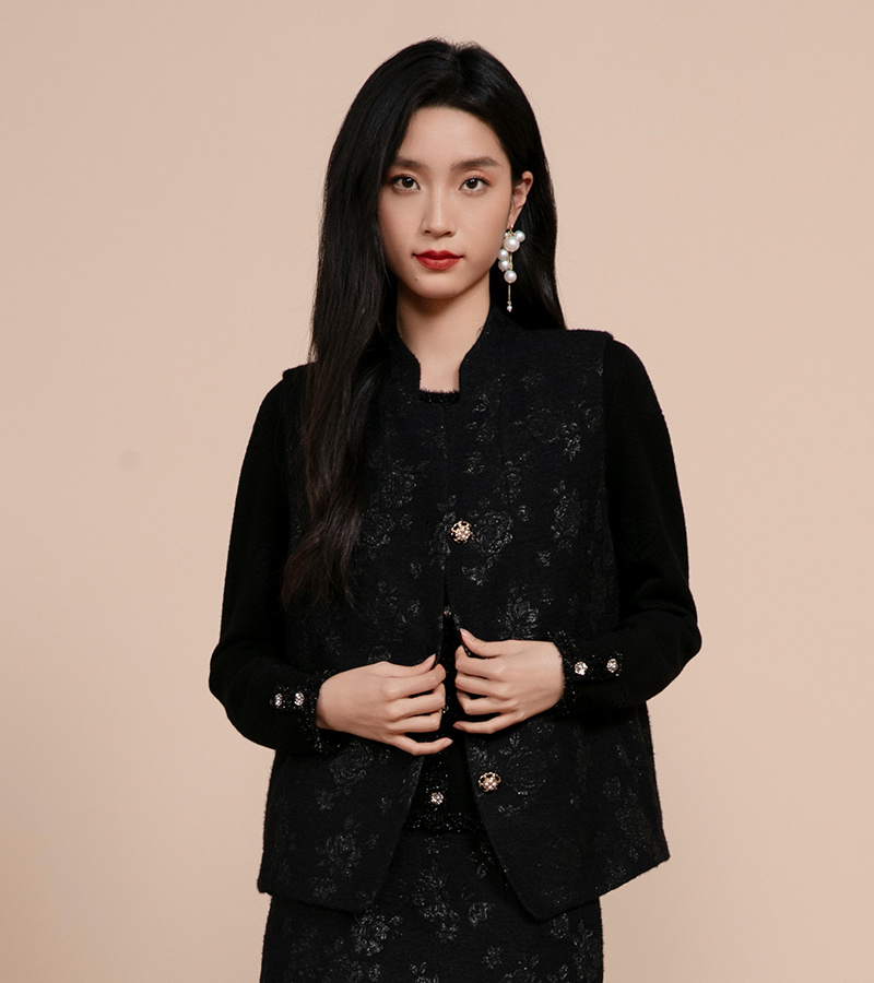 2025 Autumn and Winter New Elegant Series Classic Chinese Style New Chinese Peony Jacquard Vest