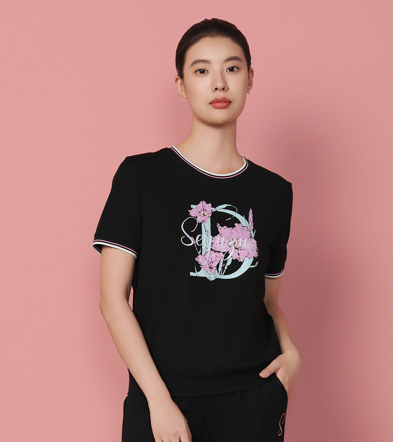 2025 Spring/Summer New Arrivals Casual Series Summer Simple Round Neck Printed T-shirt