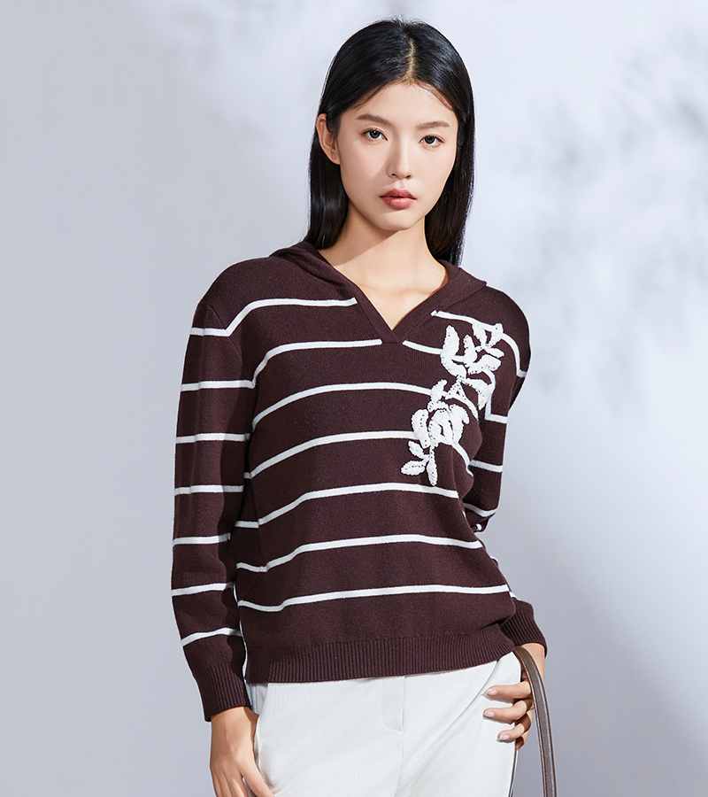 2024 autumn and winter new casual series fashionable and youthful hooded wool knitted sweater