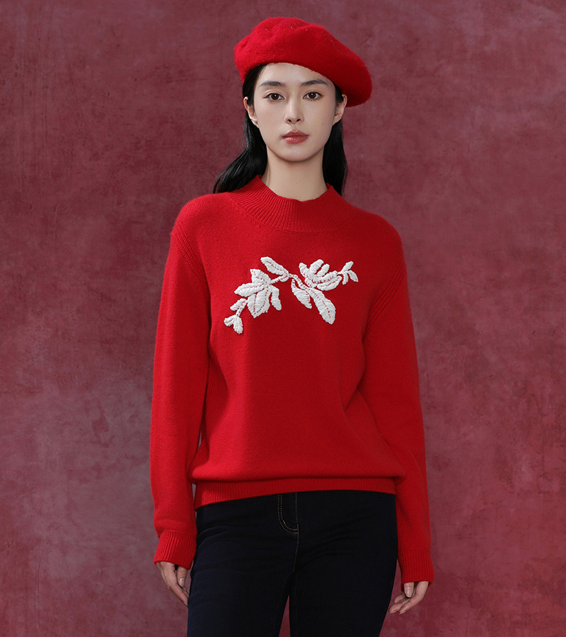 2024 Autumn/Winter New Arrivals Casual Series Energetic and Vibrant Half-High Neck Knit Sweater