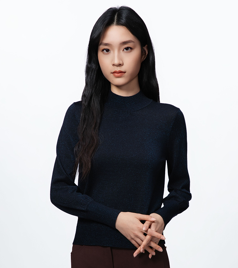 2025 Autumn and Winter New Casual Series Simple Yet Sophisticated Small Stand Collar Knitwear