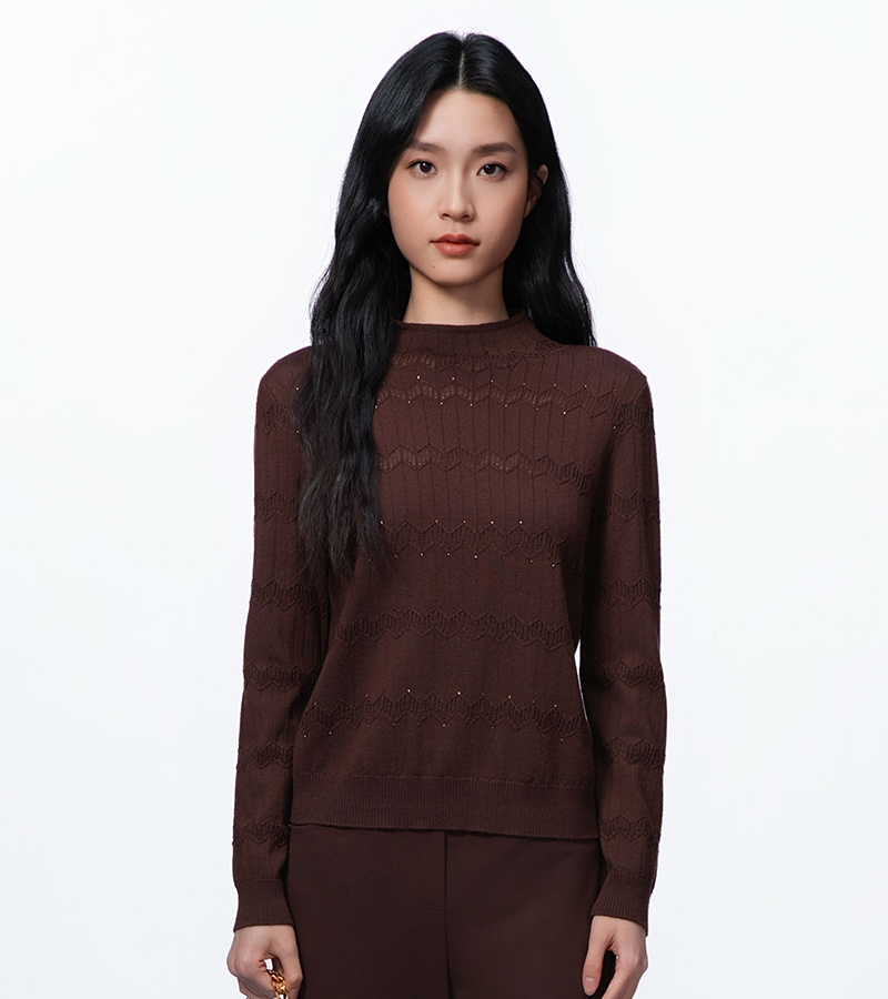 2025 Autumn and Winter New Casual Series Classic Stylish Stand Collar Wool Knit Sweater