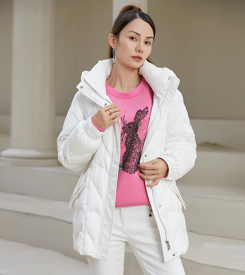 2022 autumn and winter new personalized series hooded long coat women's down jacket