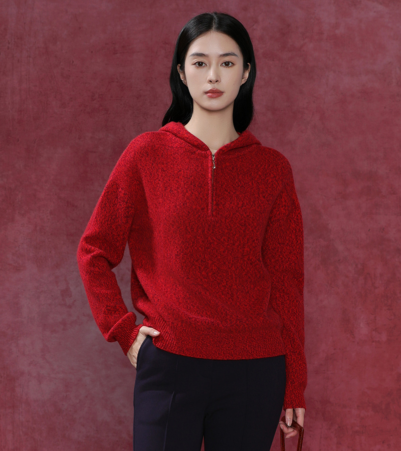 2024 Autumn/Winter New Arrivals Casual Series Fashionable Simple Hooded Knitted Pullover