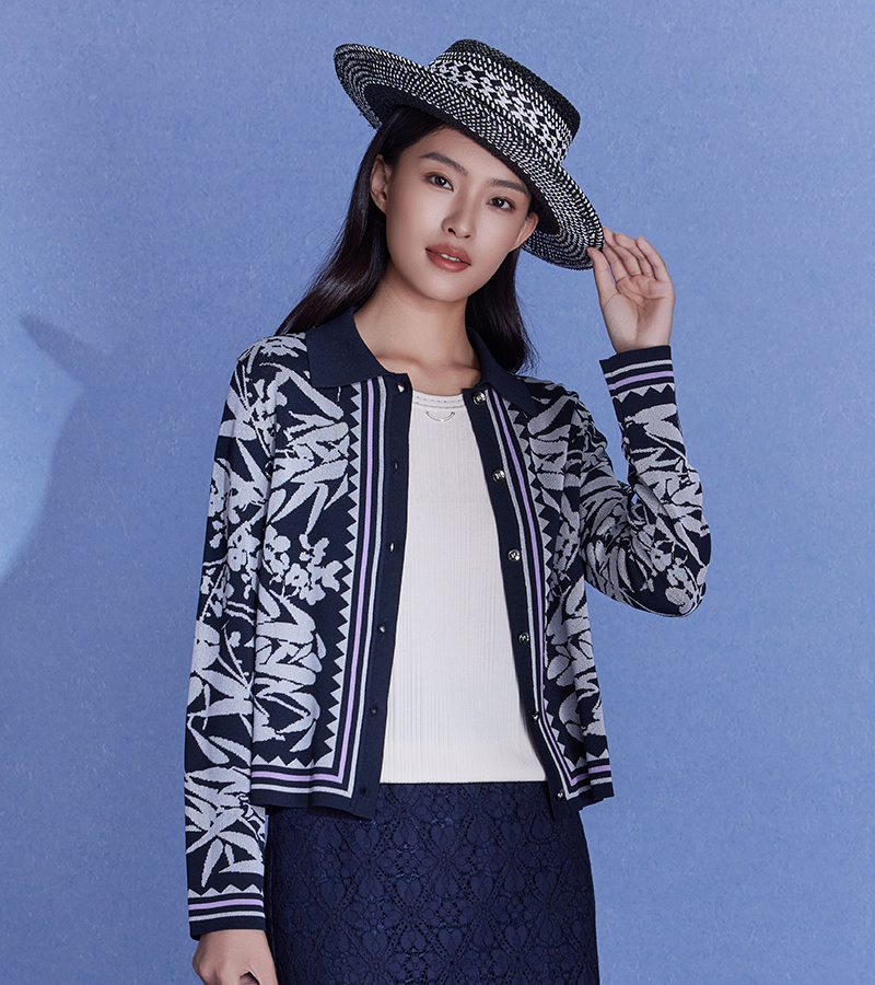 2025 Spring/Summer New Arrivals Casual Series High-end Chinese Style Jacquard Knit Cardigan
