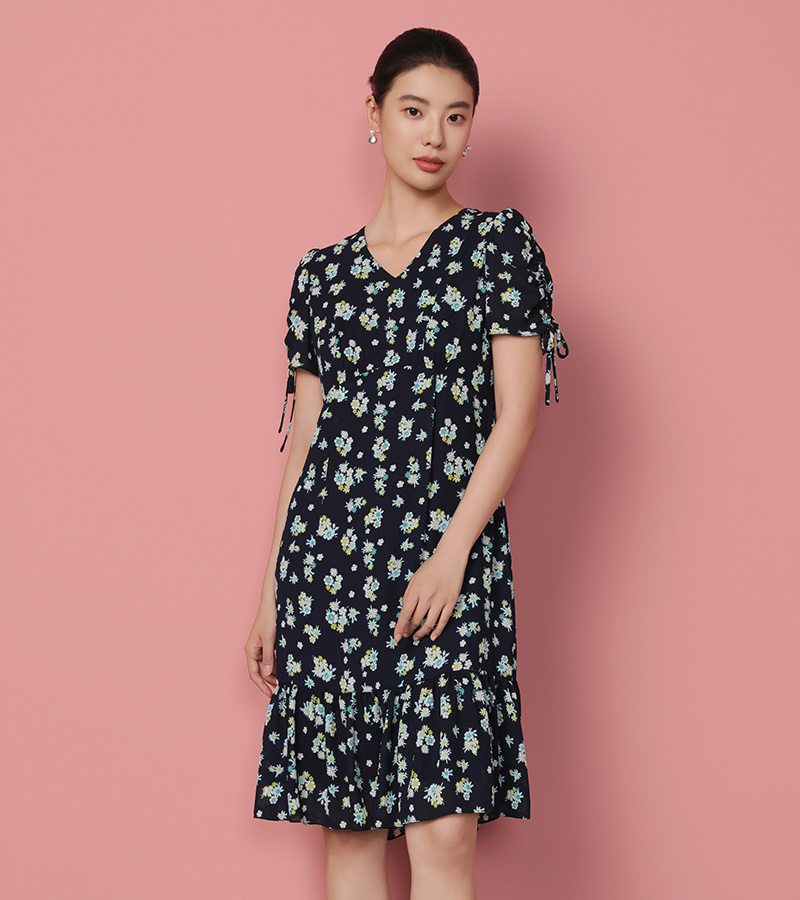 2025 Spring/Summer New Elegant Series Exquisite Elegant V-Neck Printed Dress
