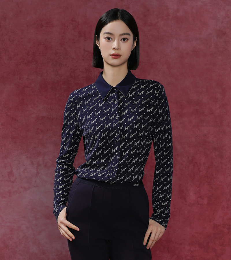 2024 Autumn/Winter New Arrivals Casual Series Leisure Commute Letter Print Blouse