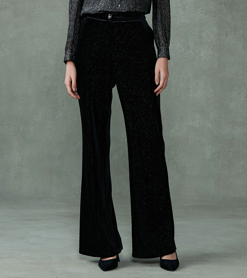 2024 Autumn/Winter New Elegant Collection Fashionable and Versatile Medium High Waist Micro Pull Wide Leg Pants