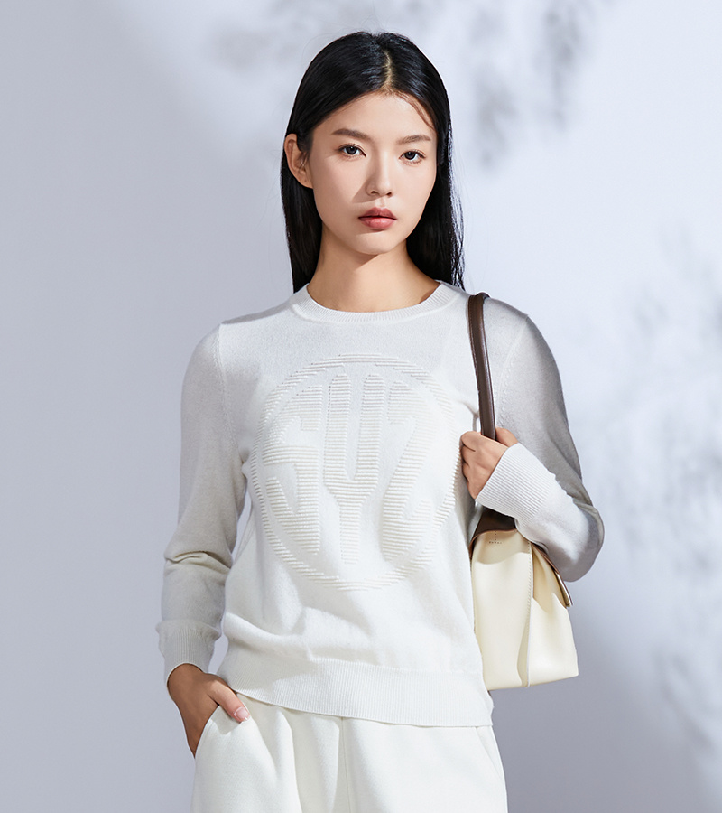 2024 Autumn/Winter New Leisure Series Simple Design Round Neck Cashmere Sweater