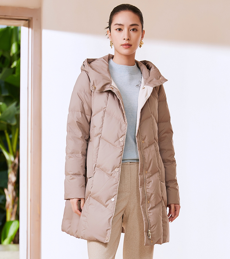 2023 autumn and winter new elegant series simple gentle long down coat