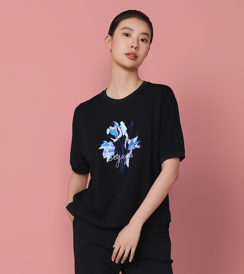 2025 Spring/Summer New Arrivals Casual Series Summer Simple Round Neck Printed T-shirt