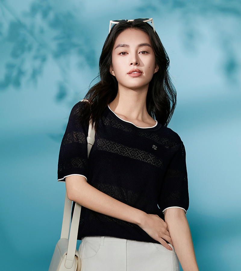 2025 Spring/Summer New Arrivals Casual Series Classic Simple Round Neck Knitted Pullover