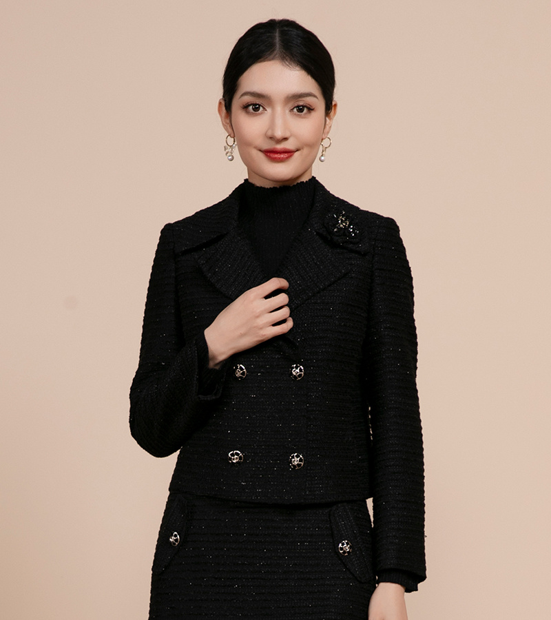 2025 Autumn/Winter New Elegant Series High-End Small Fragrance Style Double-Breasted Short Coat