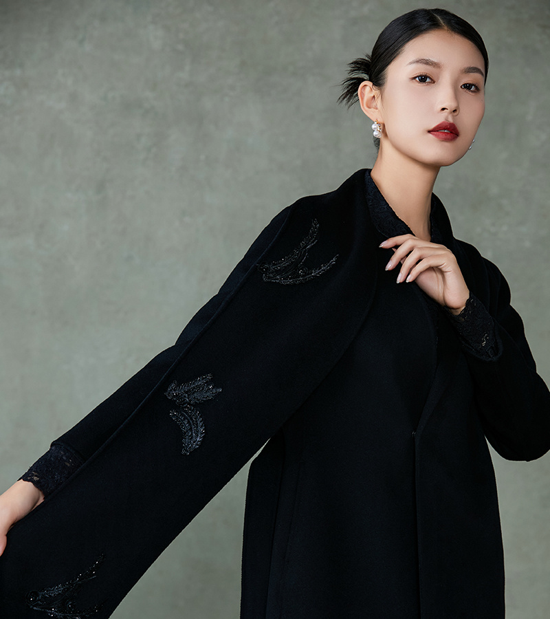 2024 Autumn/Winter New Elegant Series Old Money Style Premium Embroidered Wool Coat