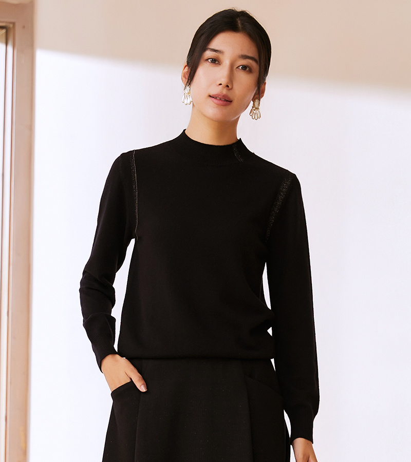 2023 autumn and winter new elegant series elegant charm collar sweater